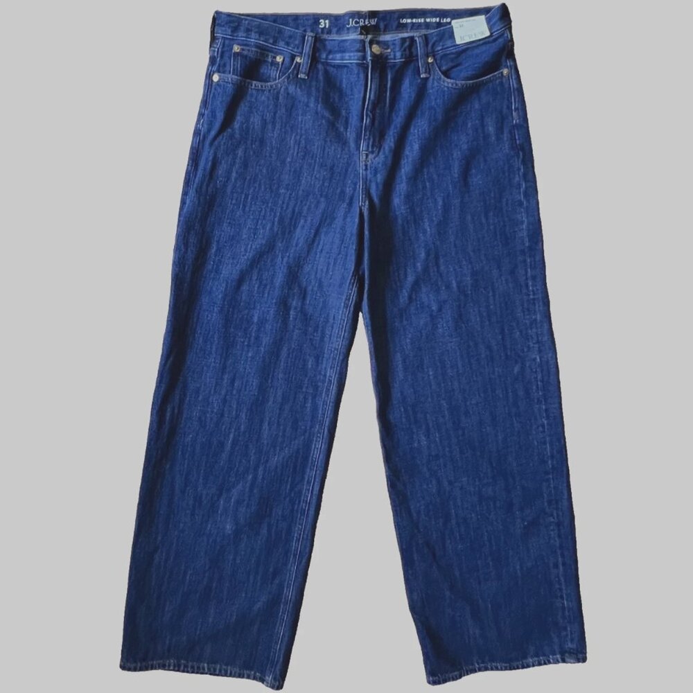 J Crew Womens Jeans 31 Low Rise Wide Leg Denim 100% Cotton Regina wash NWT